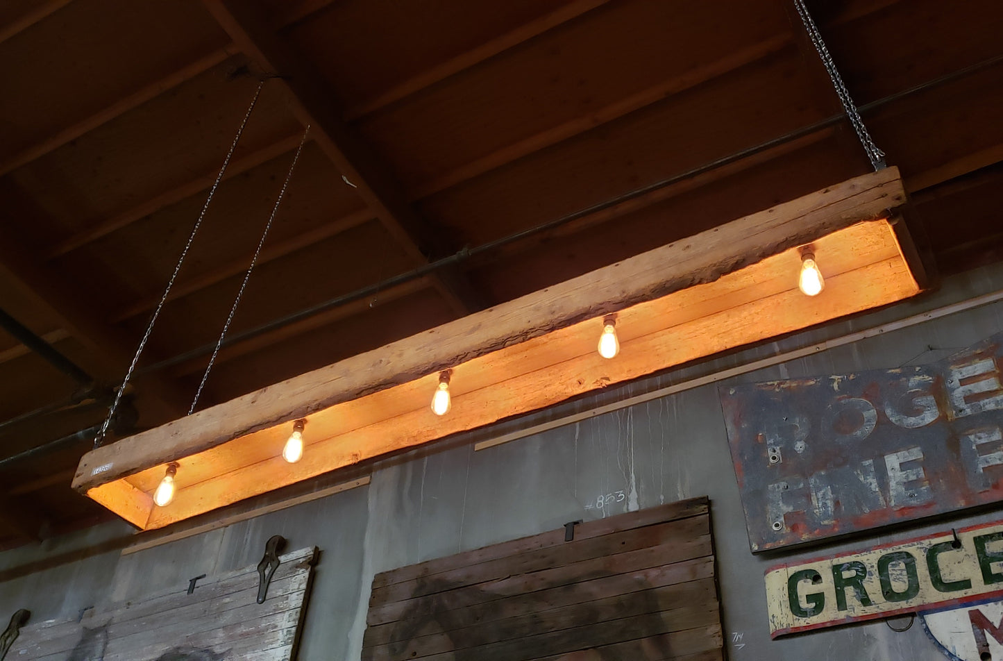 Wooden Repurposed Light