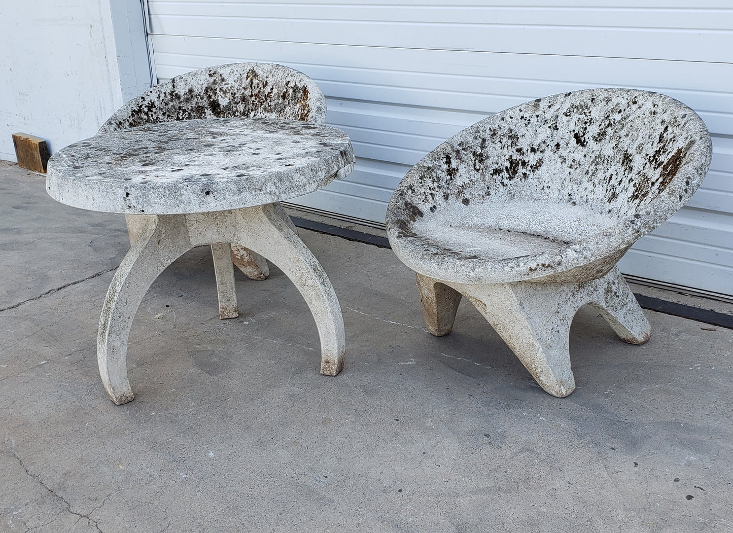 3 Piece French Concrete Table and Chairs