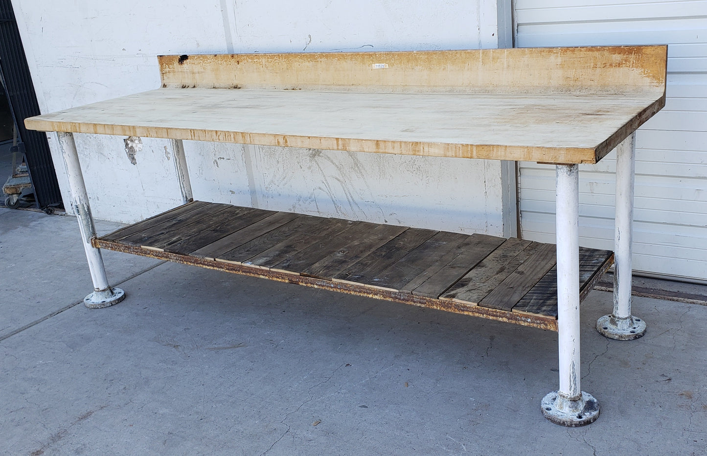 Butchers Table with Pipe Leg Base