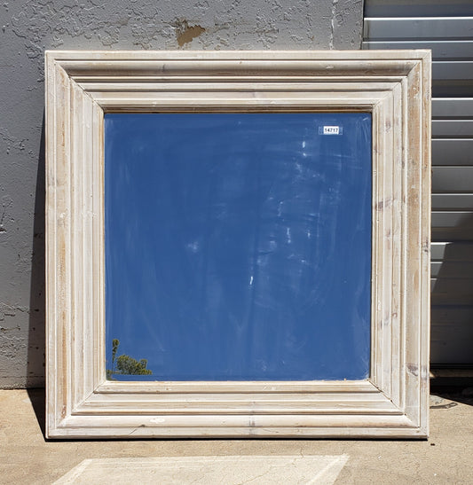 Square Washed Wood Mirror