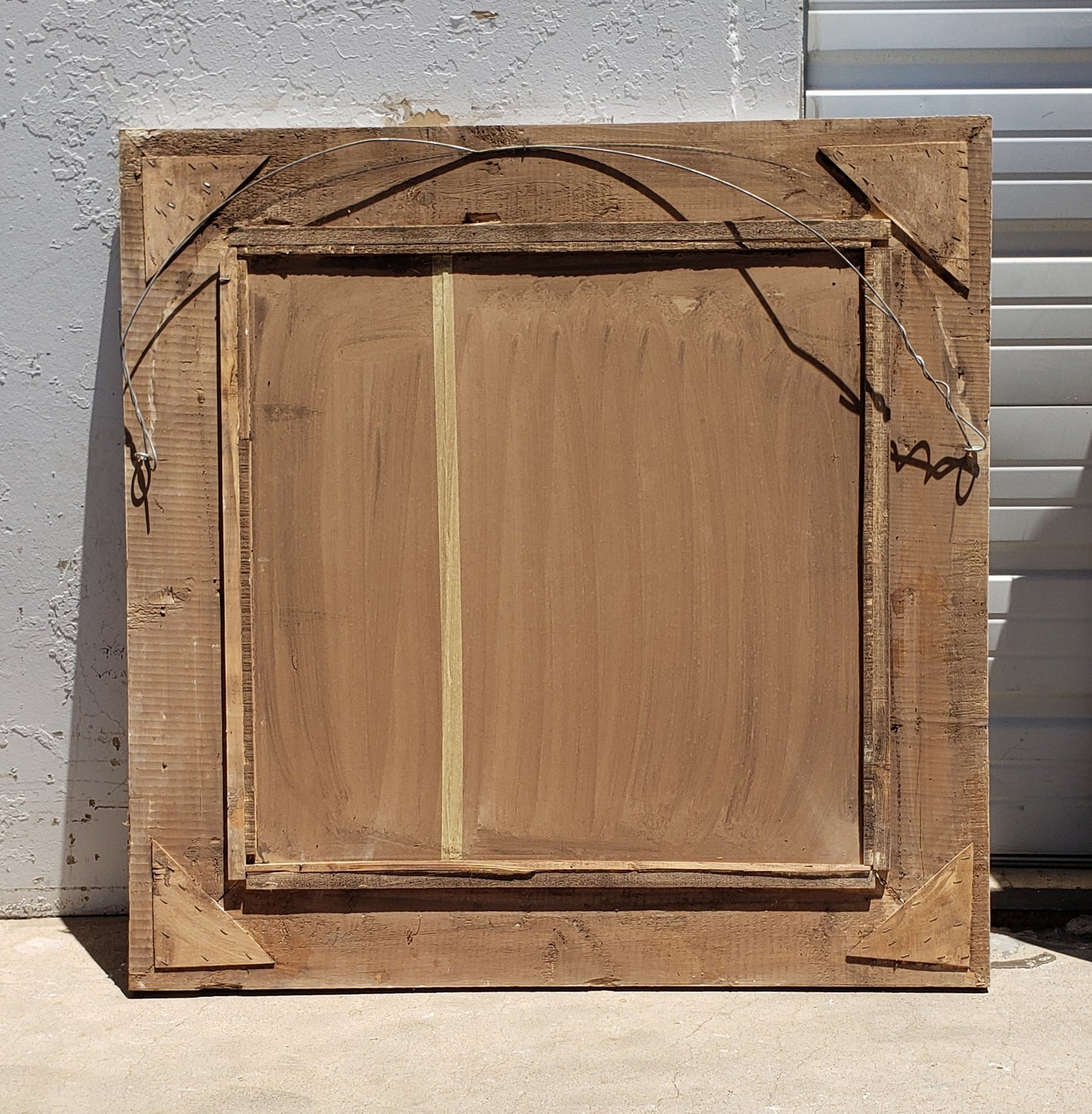 Square Washed Wood Mirror