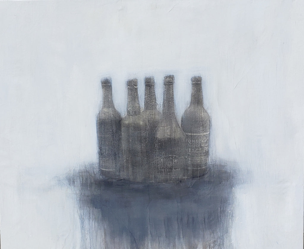 "5 Wine Bottles" Painting by Matt Priebe