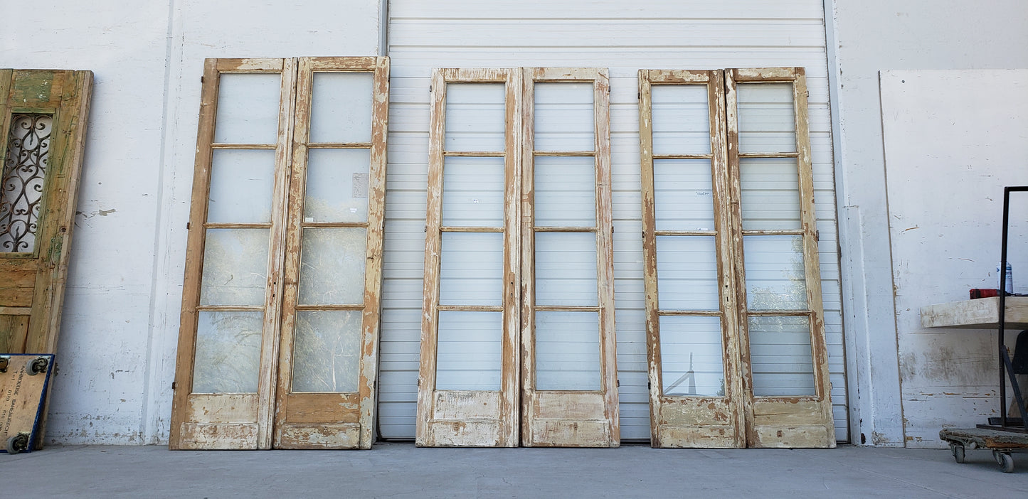 Pair of 4-Lite Antique Wood Doors