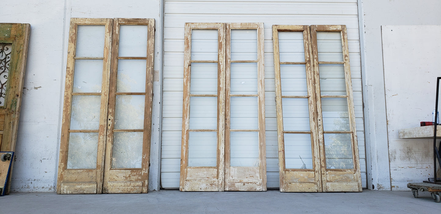 Pair of 4-Lite Antique Wood Doors