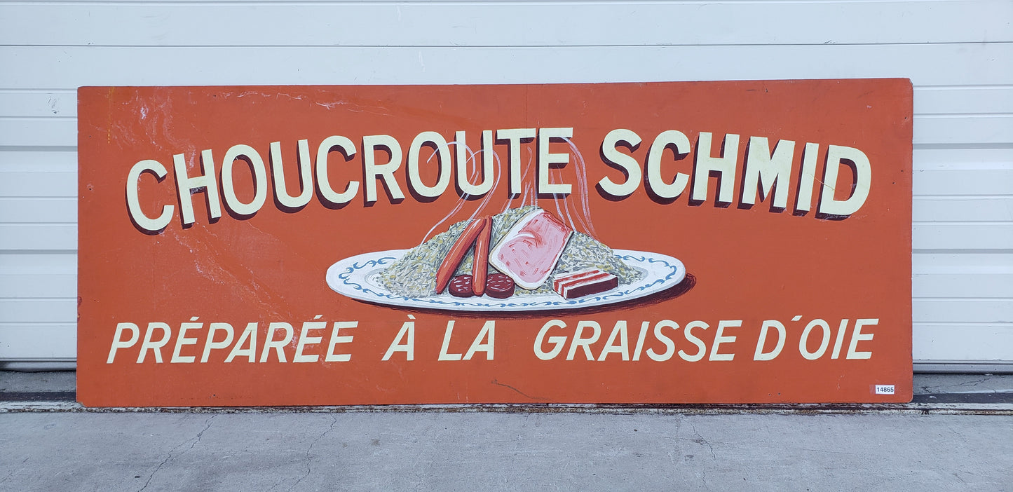 French Wood Choucroute Schmid Restaurant Sign