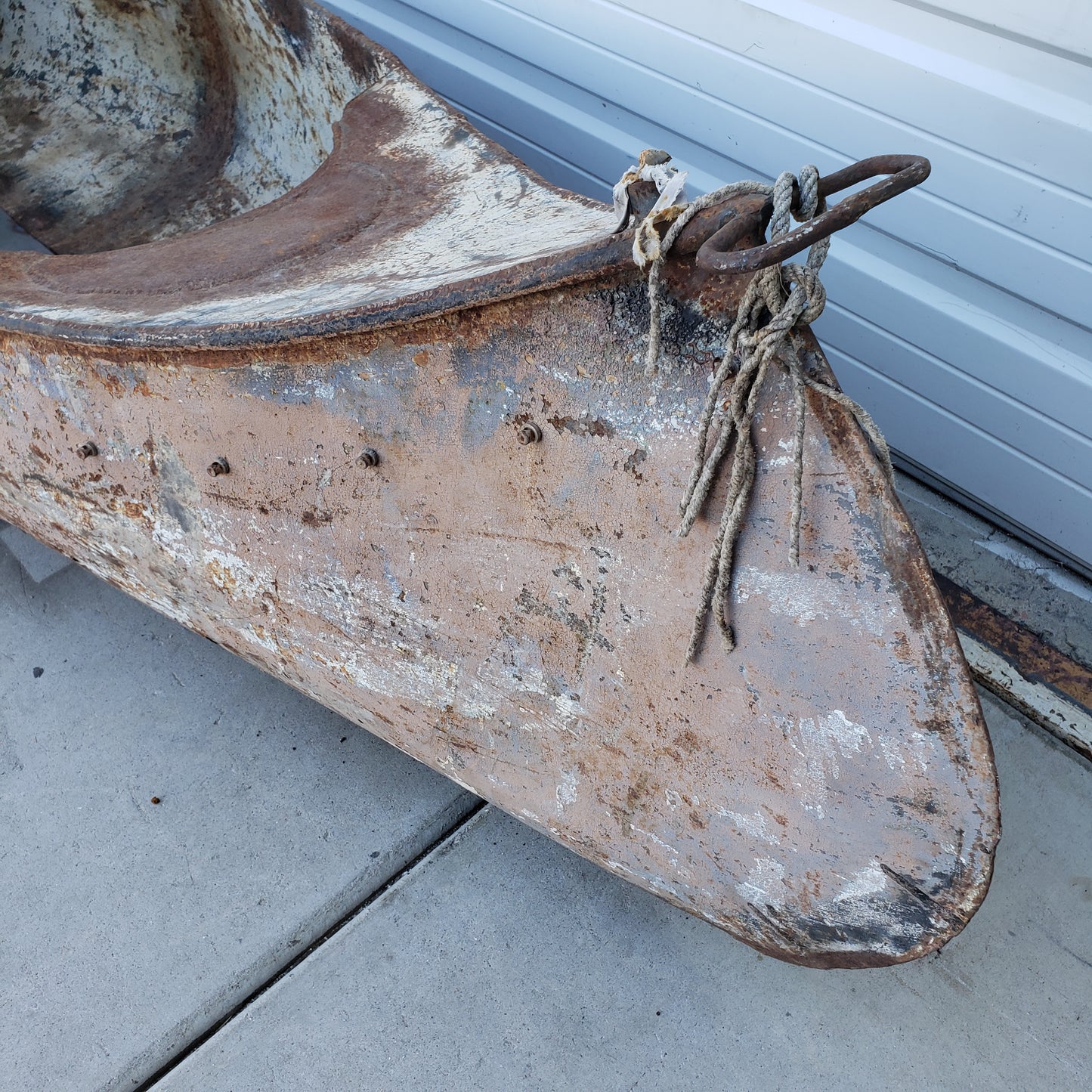 Salvaged Rusty Metal Canoe