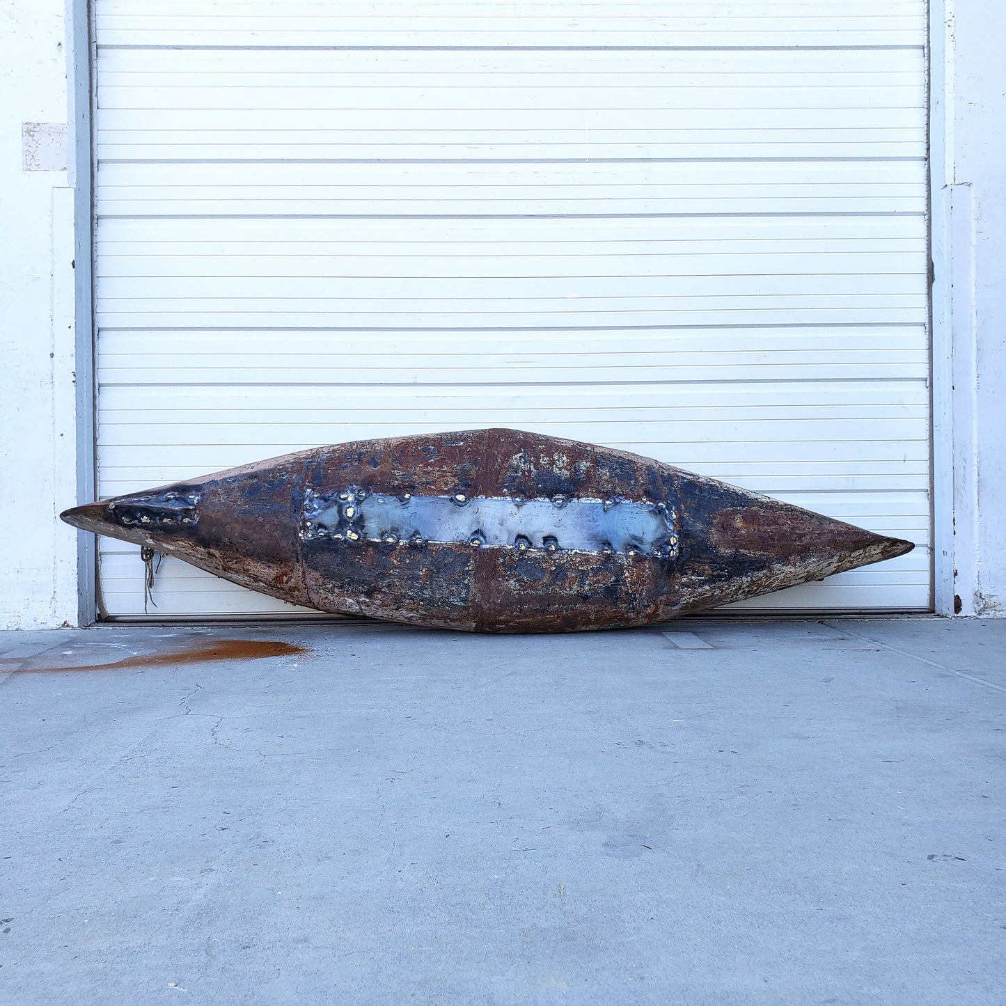 Salvaged Rusty Metal Canoe