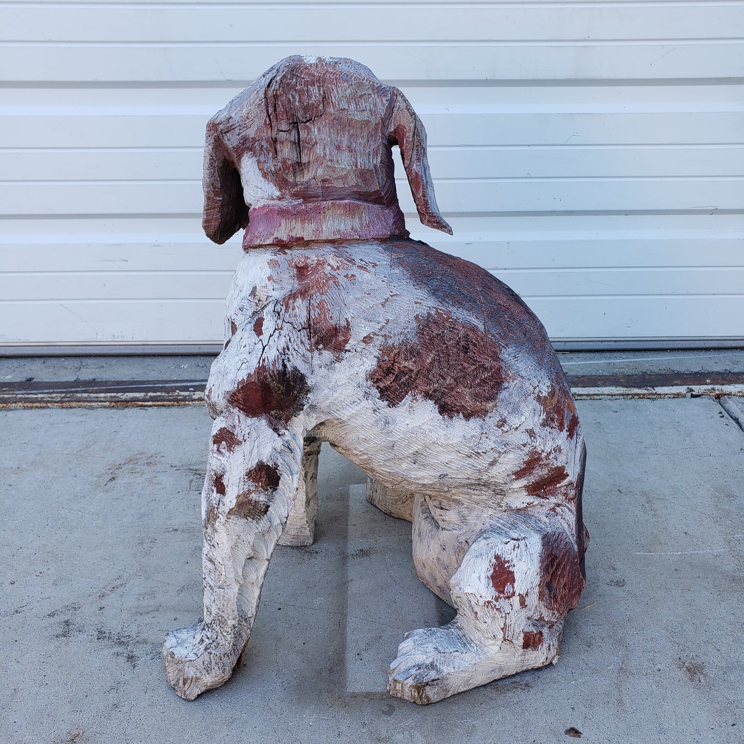 Wooden Folk Art Dog / Beagle Statue