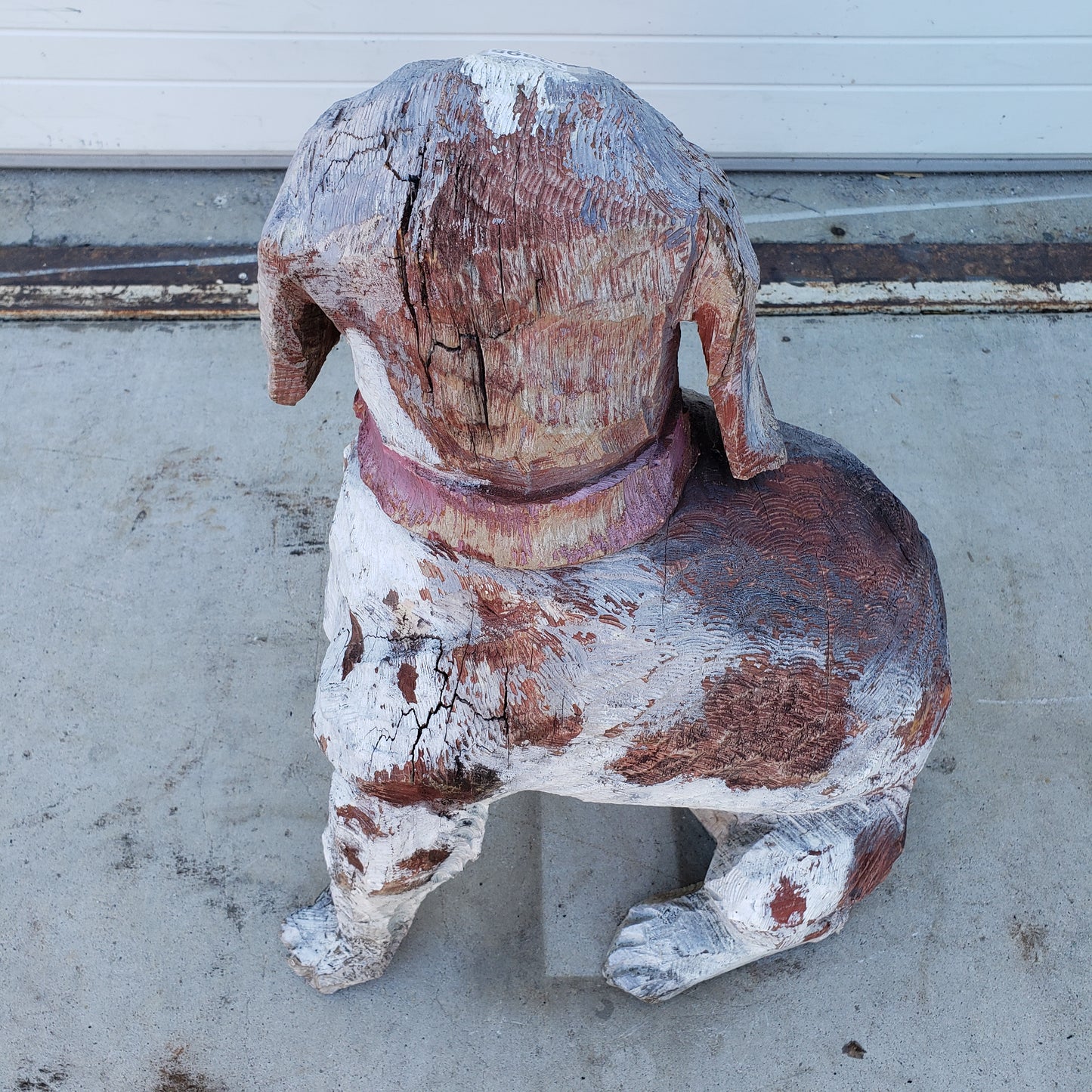 Wooden Folk Art Dog / Beagle Statue