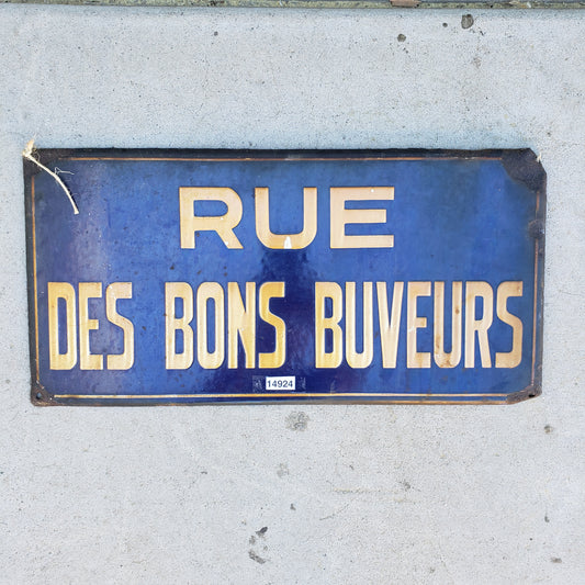 French Street Sign Rue Des Bons Buveurs