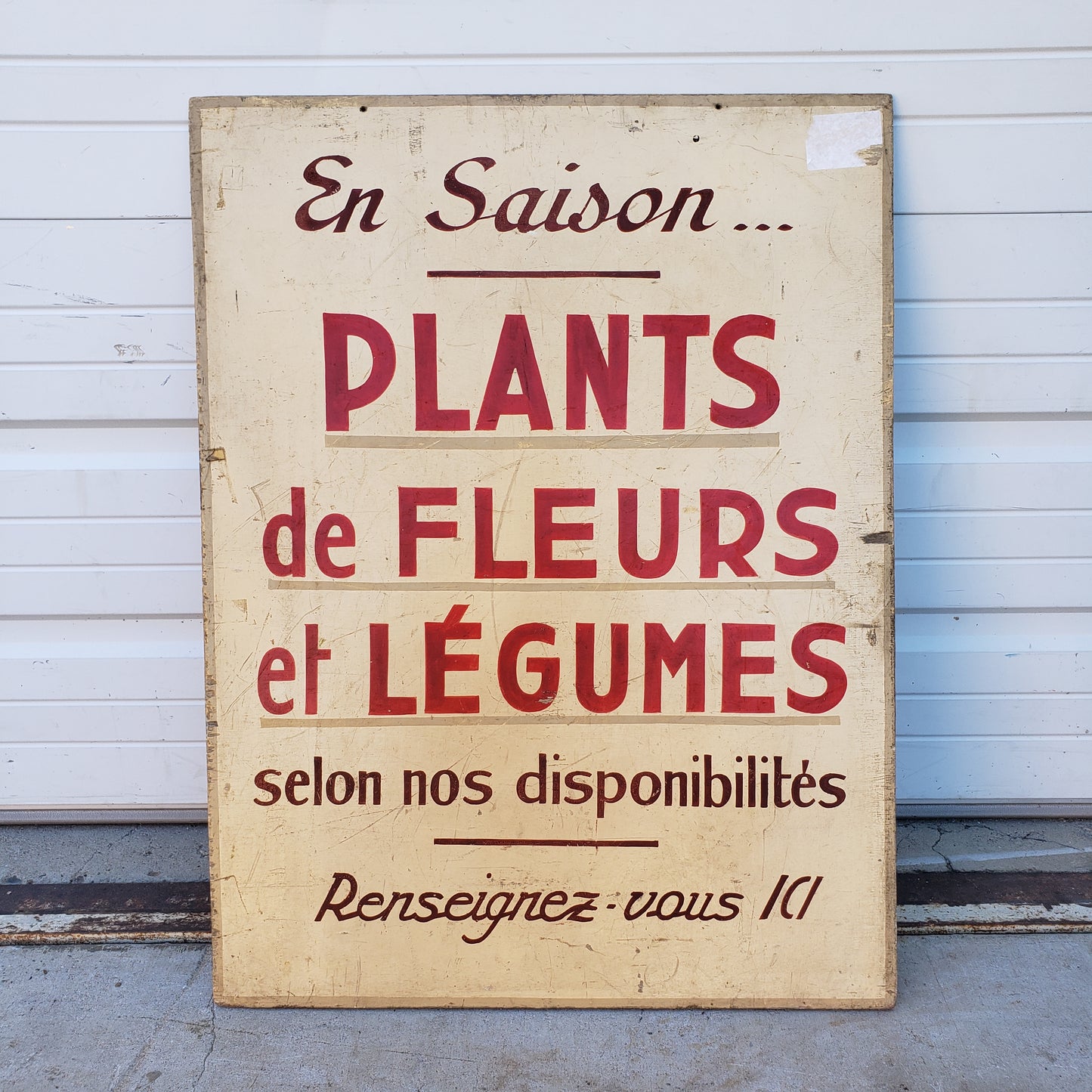 Double Sided Wooden French Produce and Plant Sign
