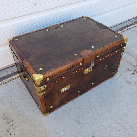 19th C. French Steamer Trunk Coffee Table