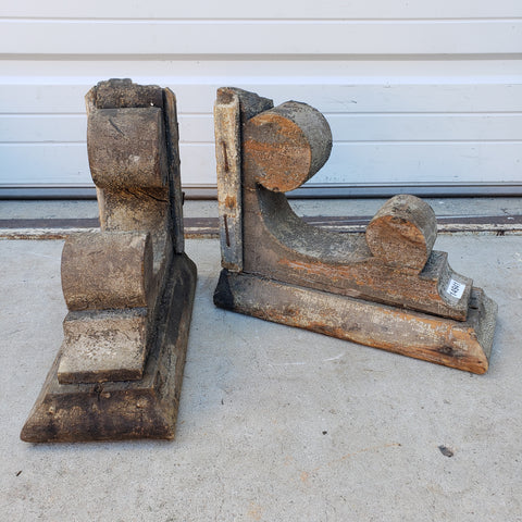 Pair of Small Wooden Corbels