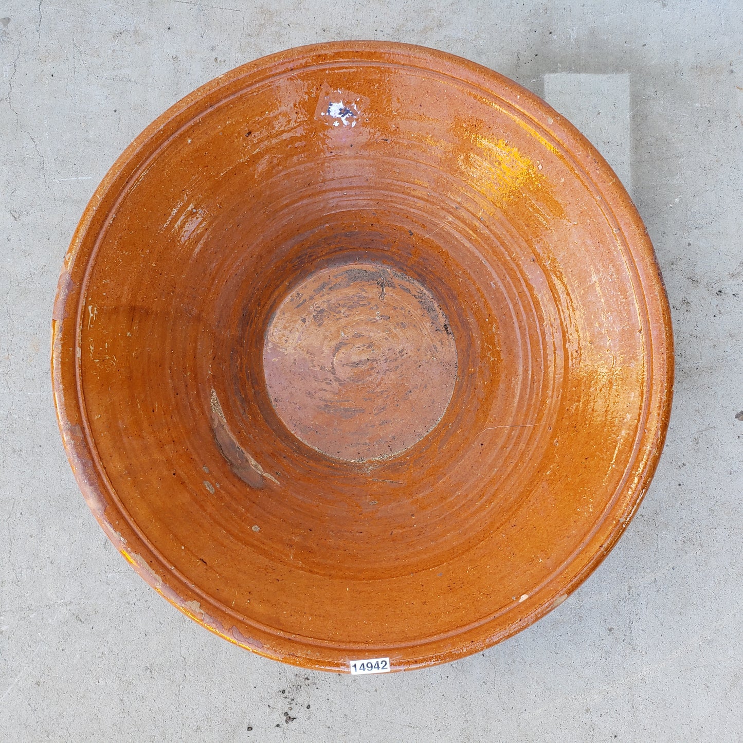 French Orange Glazed Provencal Tian /Terracotta Bowl