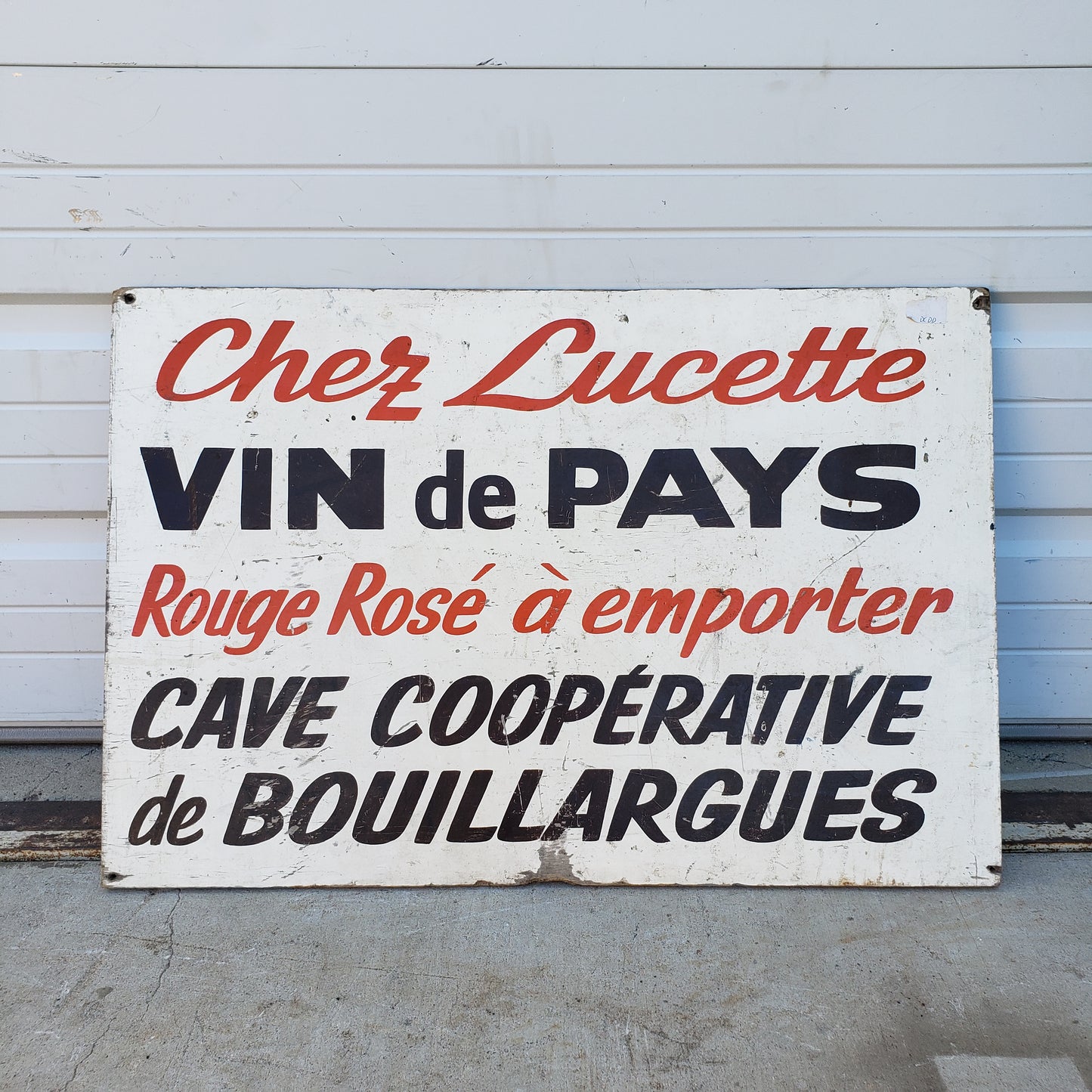 Double Sided Wooden Chez Lucette Vin de Pays Sign