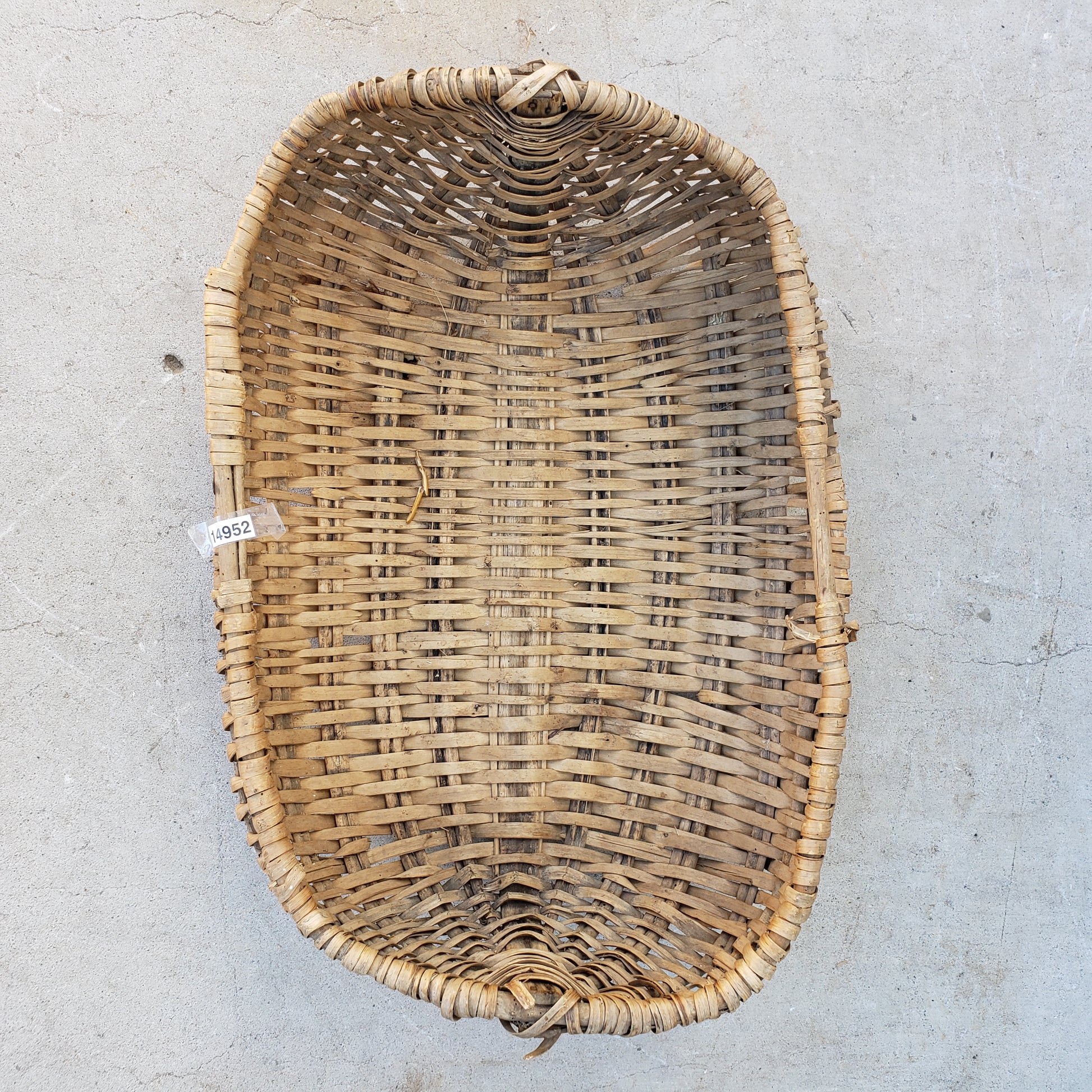 Low, Wide Wicker Basket – Antiquities Warehouse
