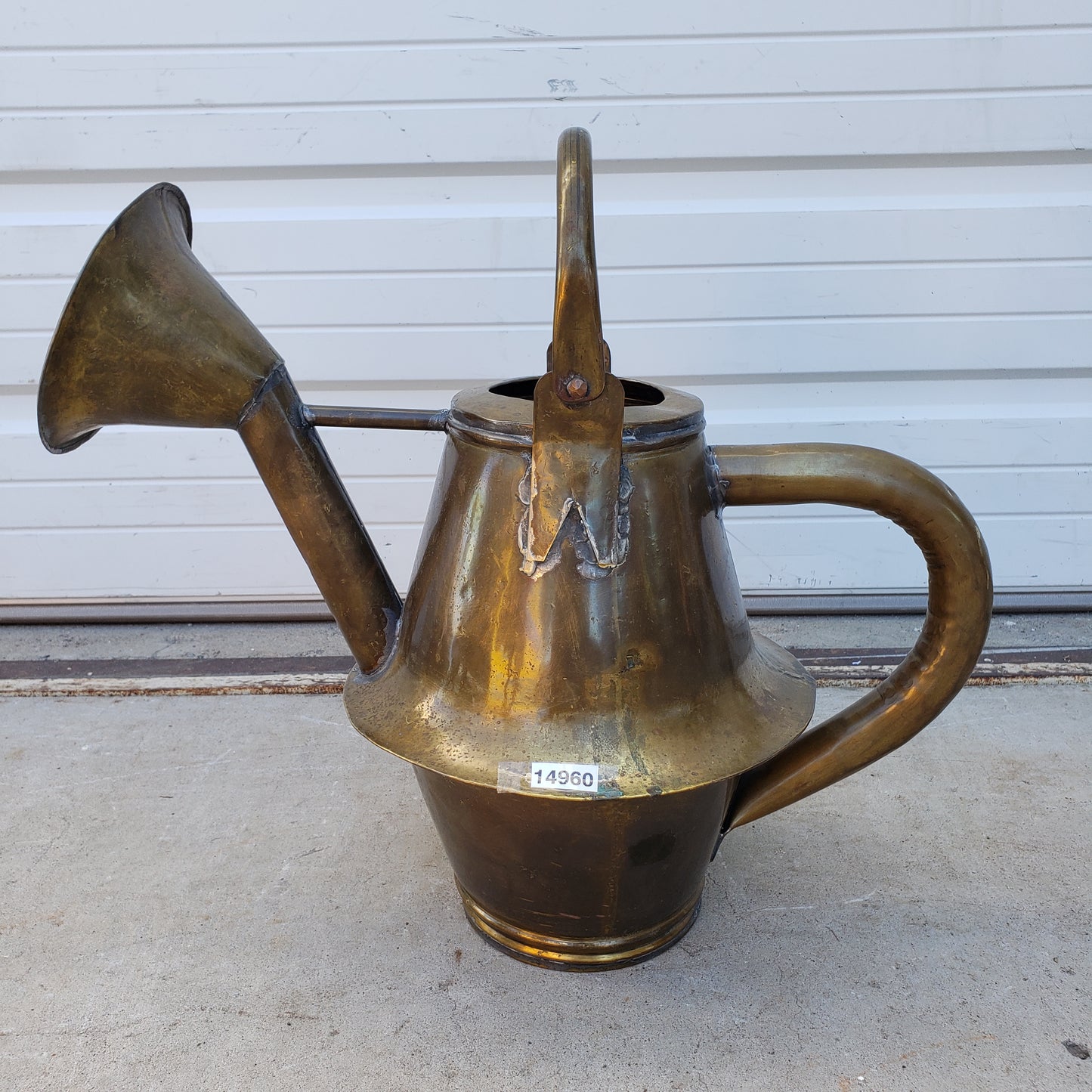 Large Antique French Brass Watering Can