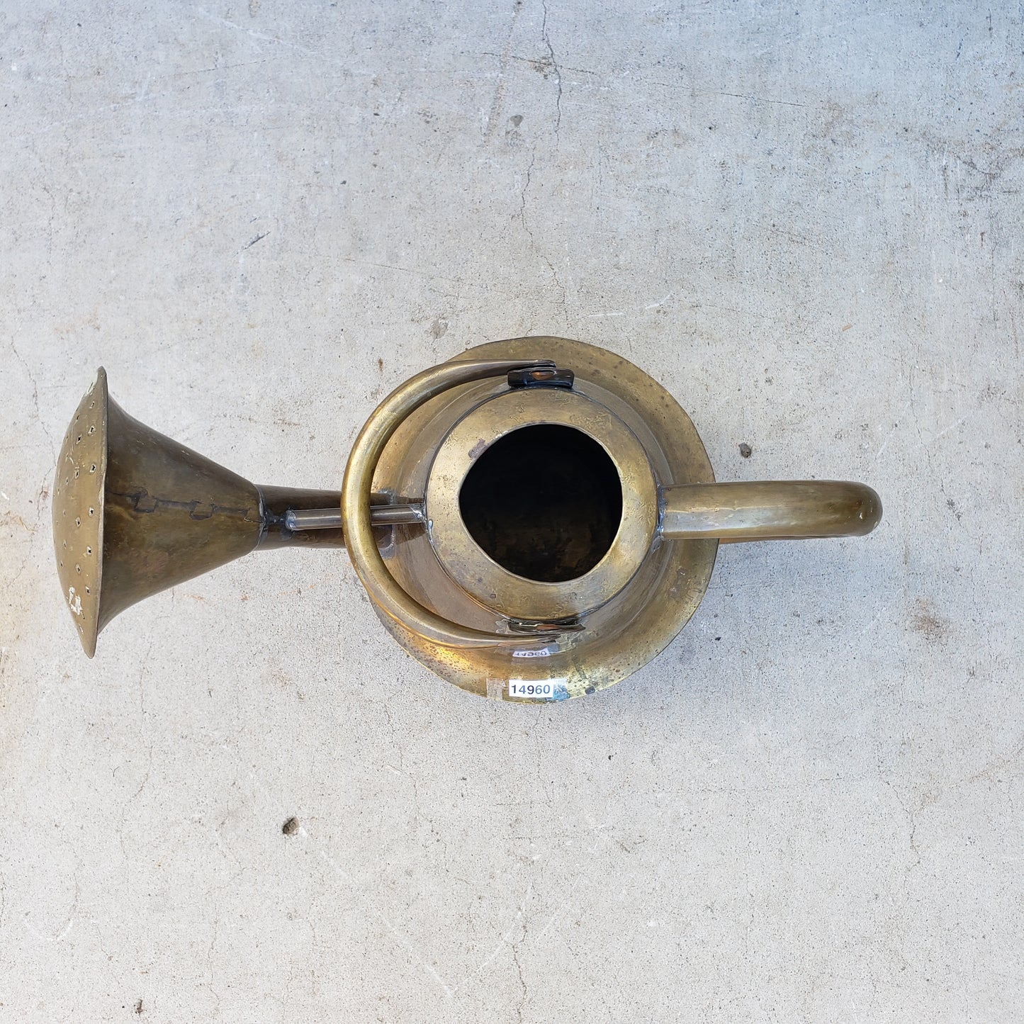 Large Antique French Brass Watering Can