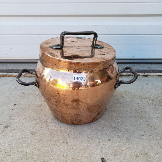 Short Copper Glue Pot / Canister with Lid