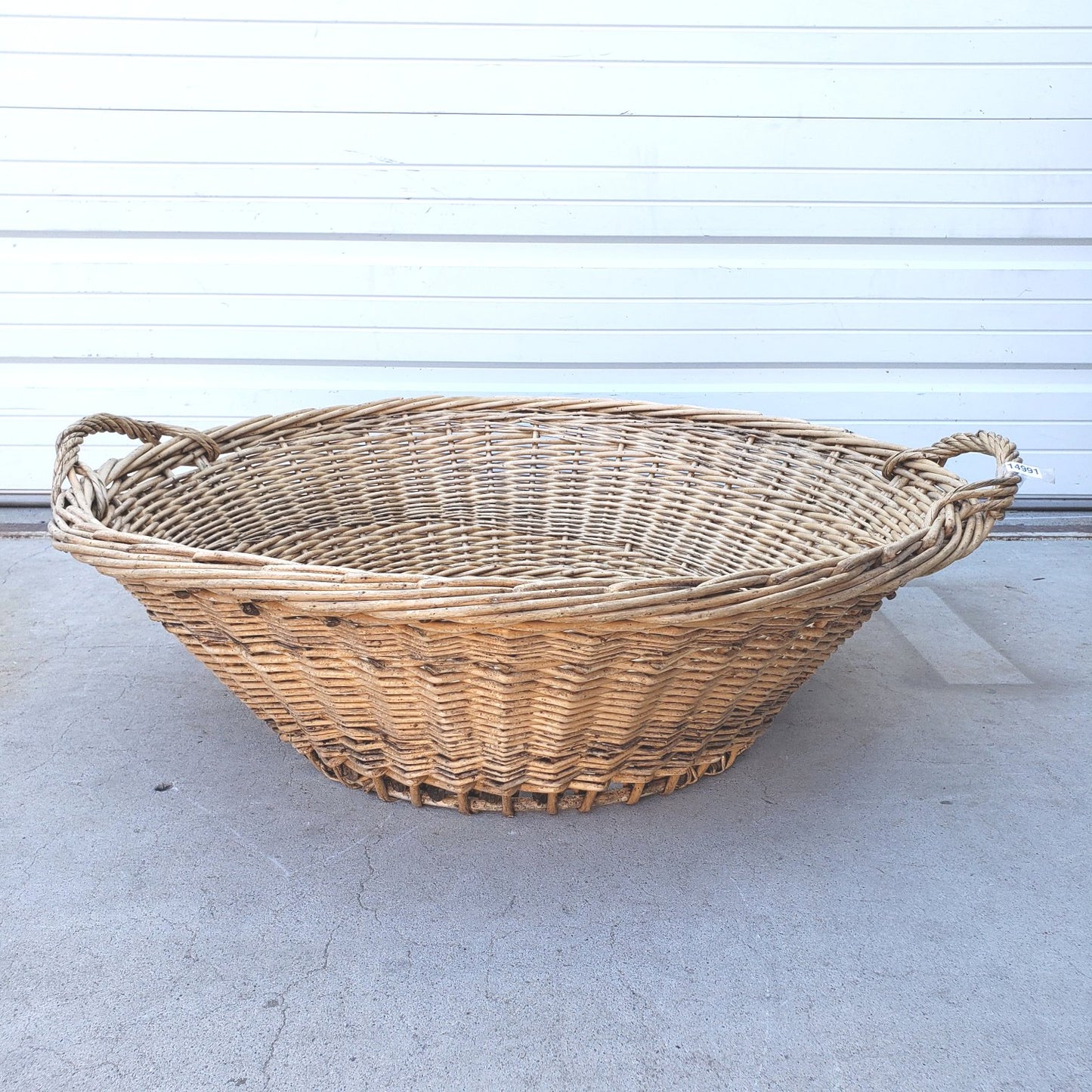 French Large Round Wicker Basket