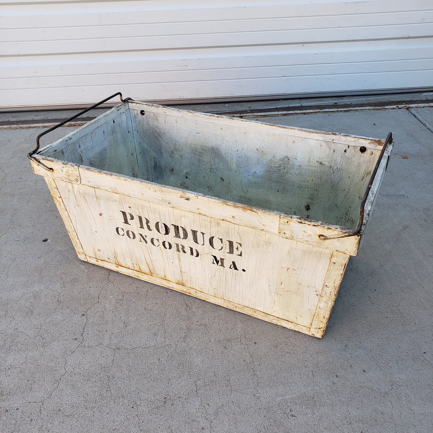 White Wood Produce Crate “Concorde, MA”