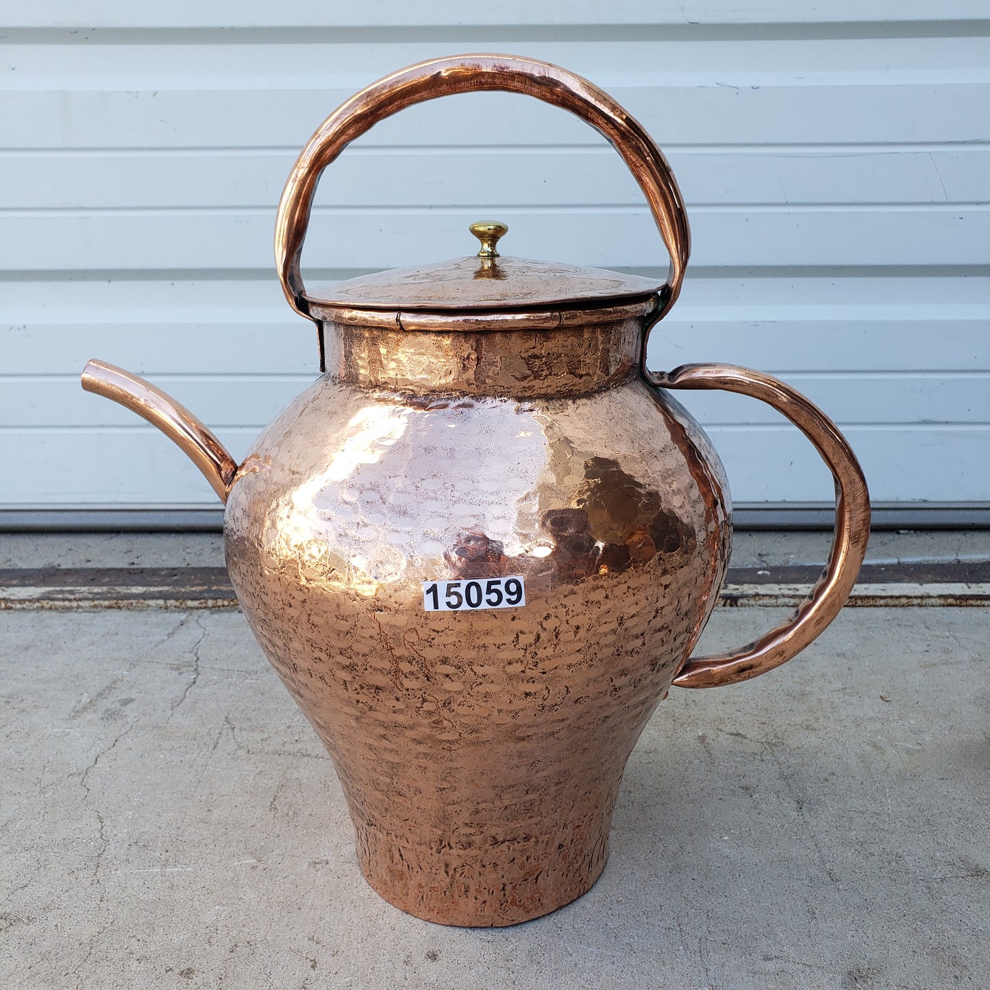 Antique French Copper Lidded Kettle