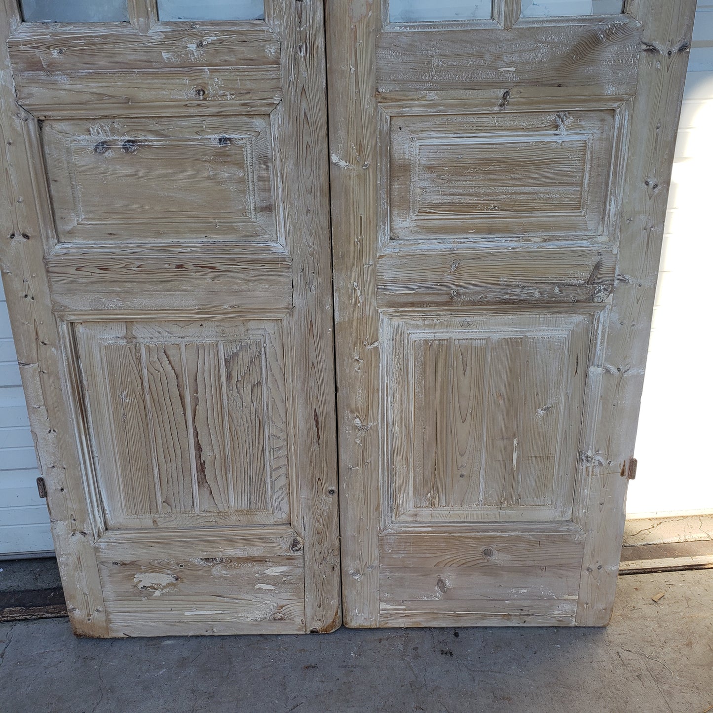 Pair of Washed Antique Doors w/12 Panes