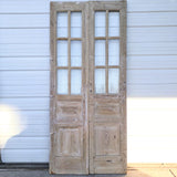 Pair of Washed Antique Doors w/12 Panes
