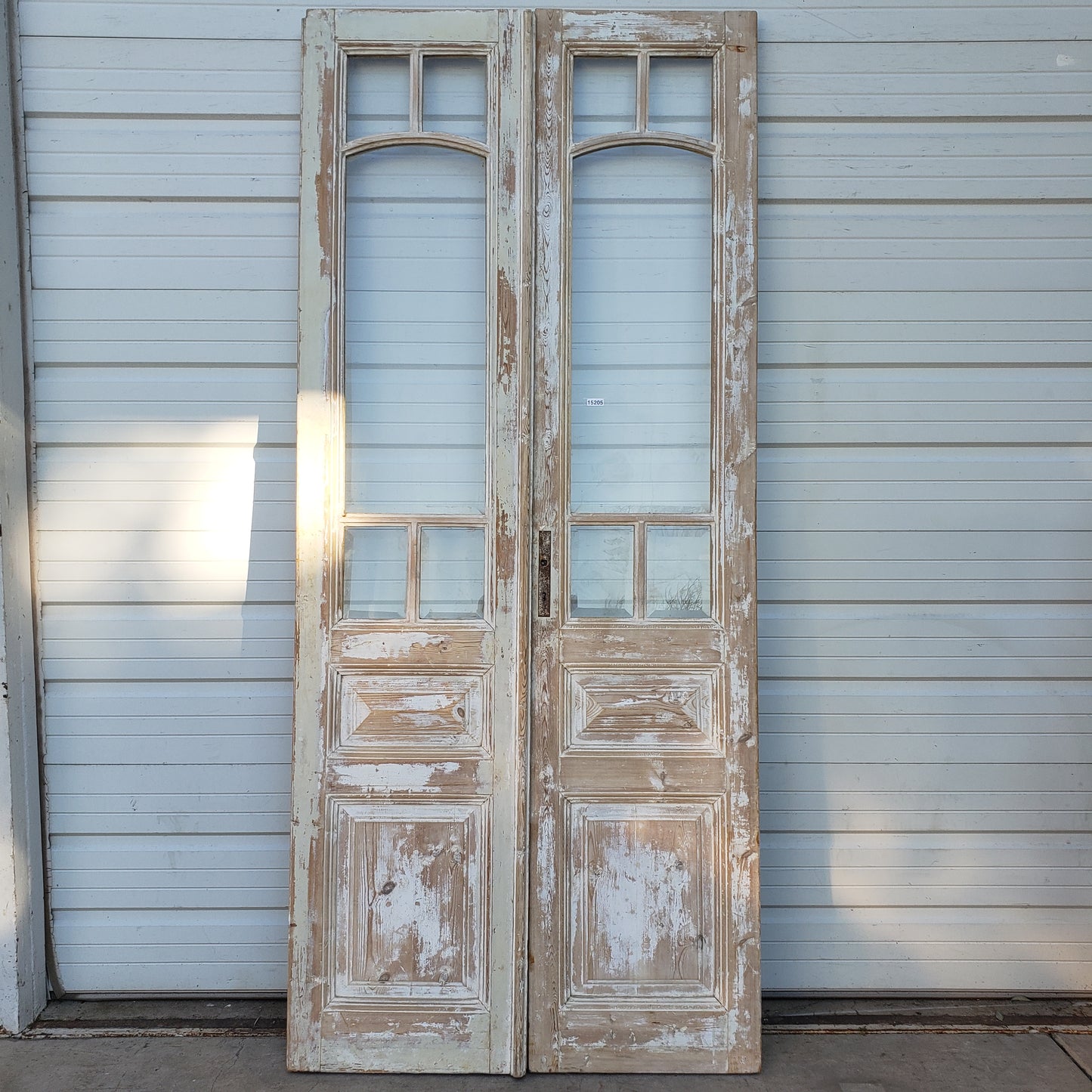 Pair of Washed Antique Doors w/10 Lites