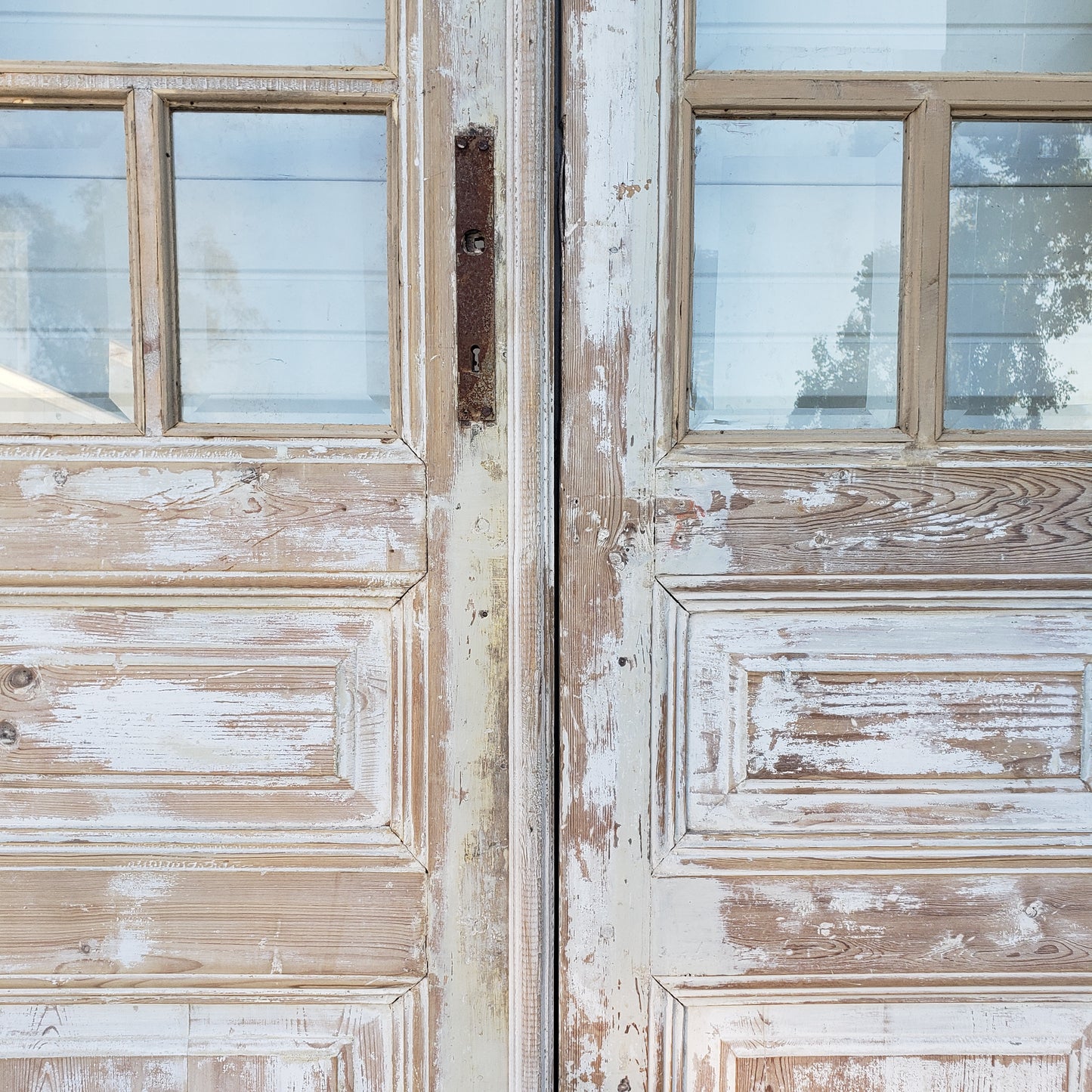 Pair of Washed Antique Doors w/10 Lites