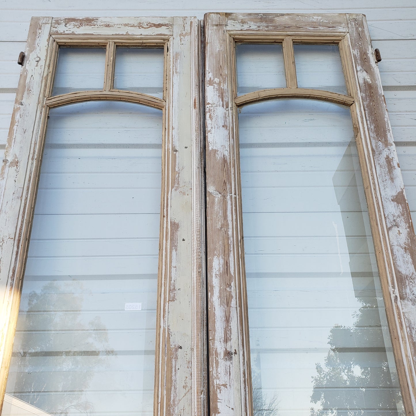 Pair of Washed Antique Doors w/10 Lites