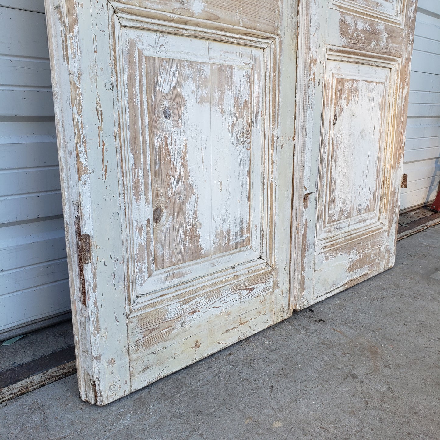 Pair of Washed Antique Doors w/10 Lites