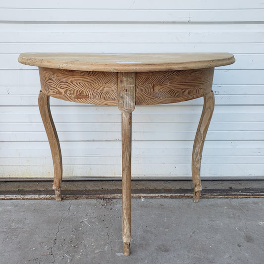 Swedish Pine Demilune Table