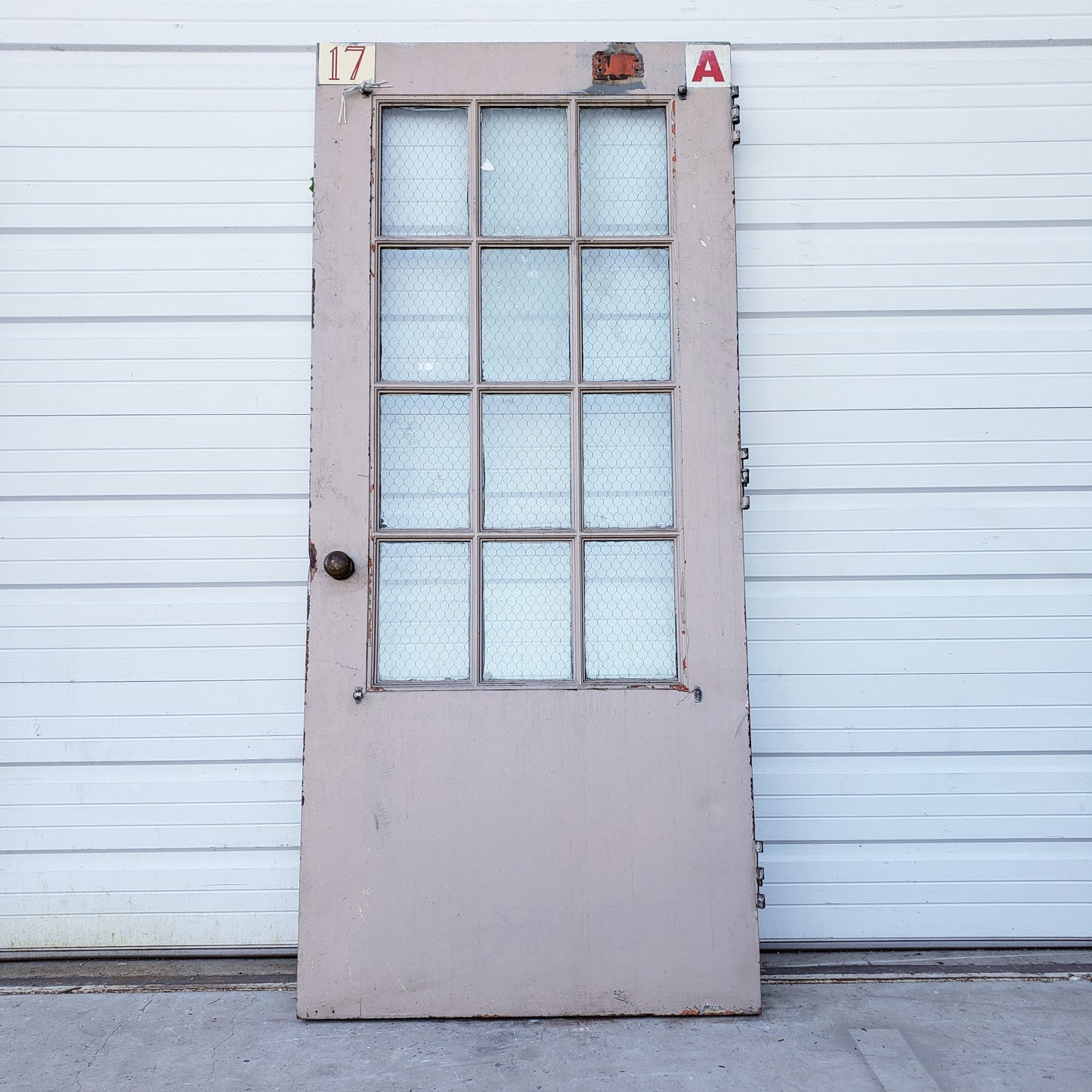 Single Steel Industrial Metal Door with Chickenwire Glass