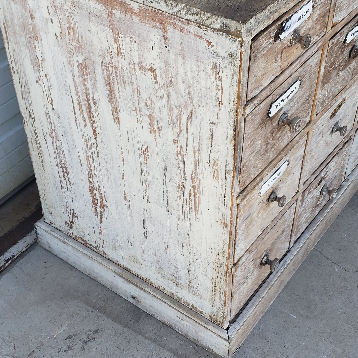 Antique Double-Sided German Apothecary Cabinet Store Counter