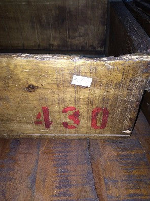 Wood Drawer/Crate with Stenciled Red Numbers