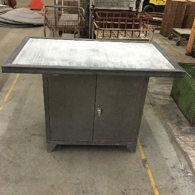 Repurposed Concrete Filing Cabinet Table