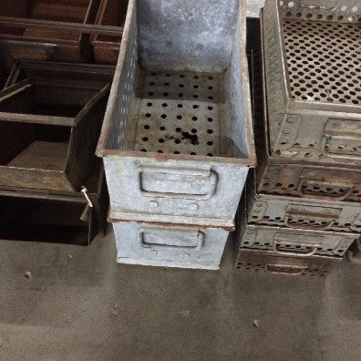 Perforated Metal Crate with Handles