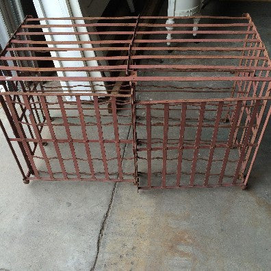 Red Metal Wall Mount Wine Cage / Rack