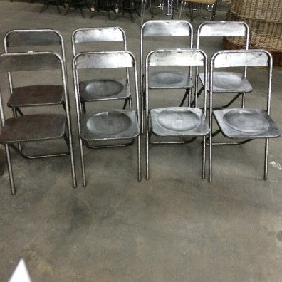 Set of 8 Steel Folding Chairs