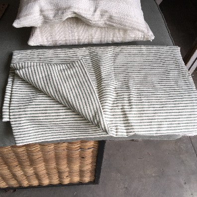 Green and White Striped Fabric