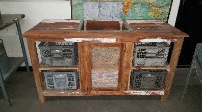 Antique Barn Wood Sink Cabinet