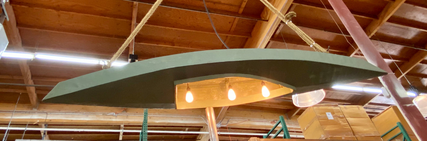 Repurposed Kayak Pendant Light