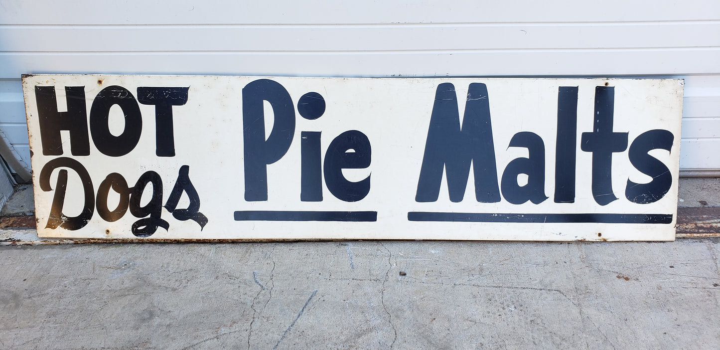 Hot Dogs / Pie / Malts Sign