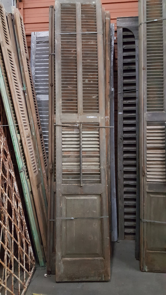 Pair of Tall French Wood Shutters
