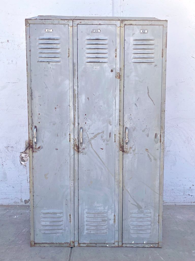 Set of 6 Double-Sided Gray Lockers