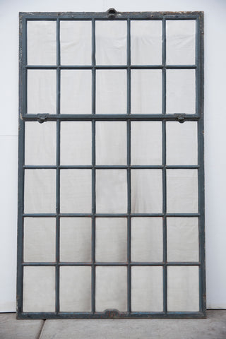 30 Pane Repurposed Rectangle Metal Mirror