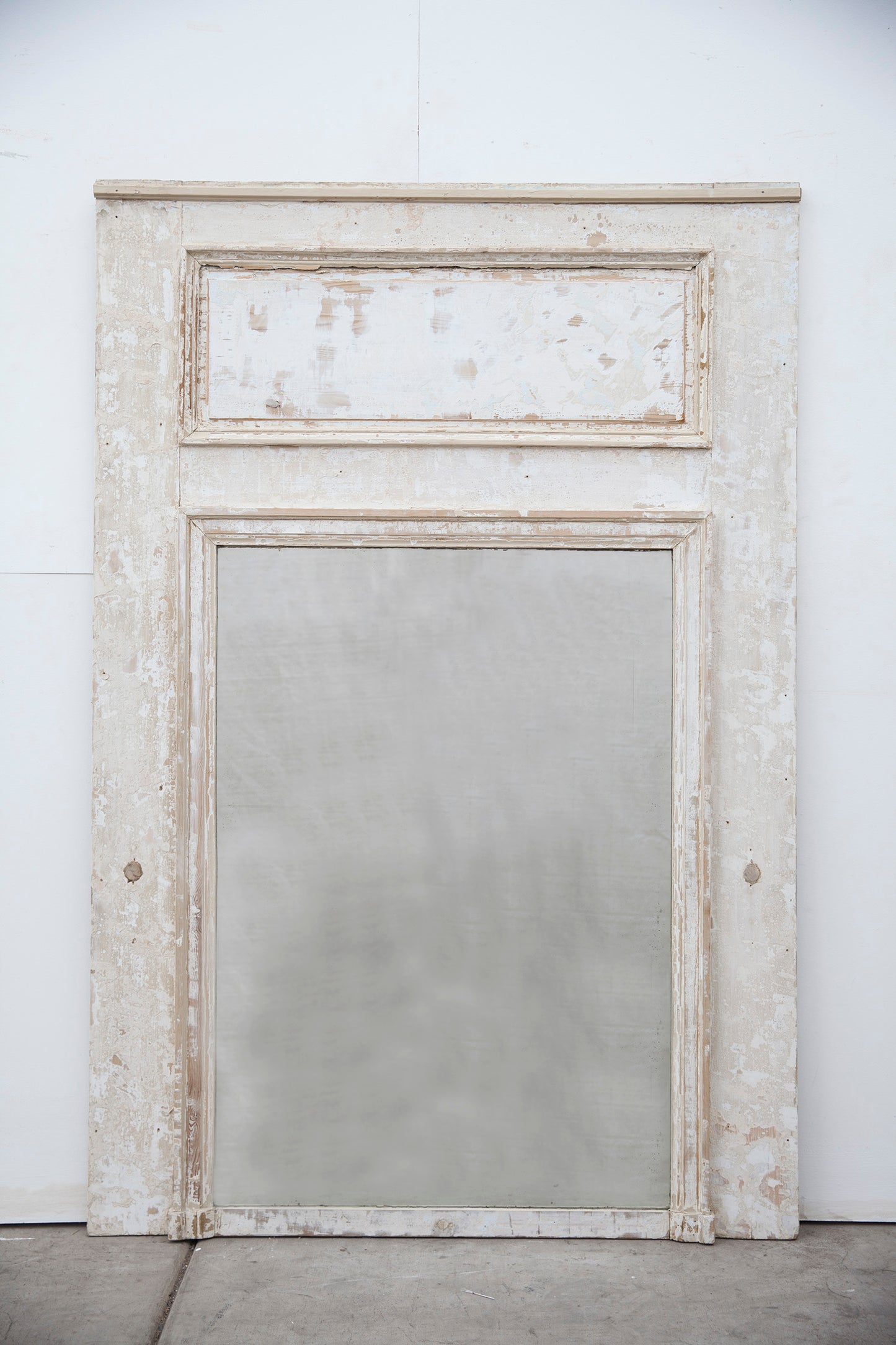 Single Rectangle Pane Painted Wood Trumeau Mirror