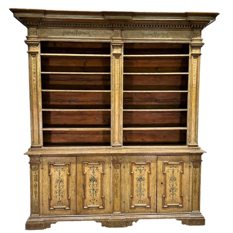 18th C. Italian Painted Antique Display Cabinet