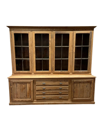 French Bleached Two Piece Store Display Cabinet